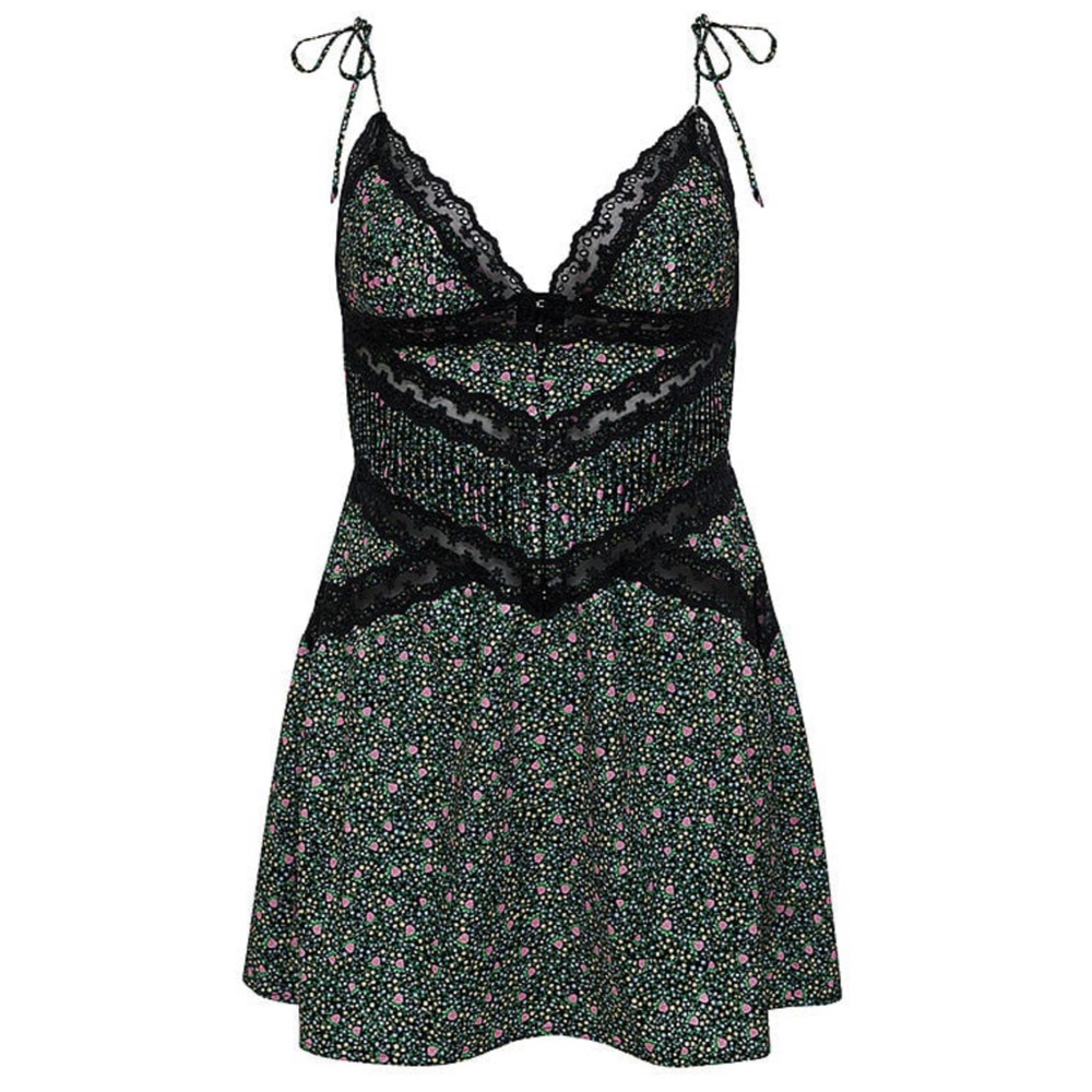 🆕FOR LOVE AND LEMONS FARRAH SLIP DRESS SIZE:SMALL NWT BLACK GREEN PINK YELLOW